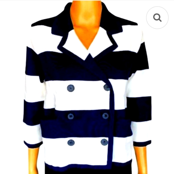 Lands End Navy Nautical Preppy Tailored Jacket Sz Sm - Picture 1 of 8